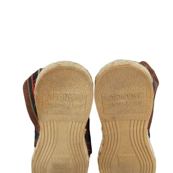 Espadrille Flats Womens 39 Slip On Boho Stripe Fabric Artisanat Francais Loafer - Picture 10 of 12